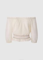 djevojka mousse top sella naborana prednja ploča Pepe Jeans JZ8H1434 - Slika 2