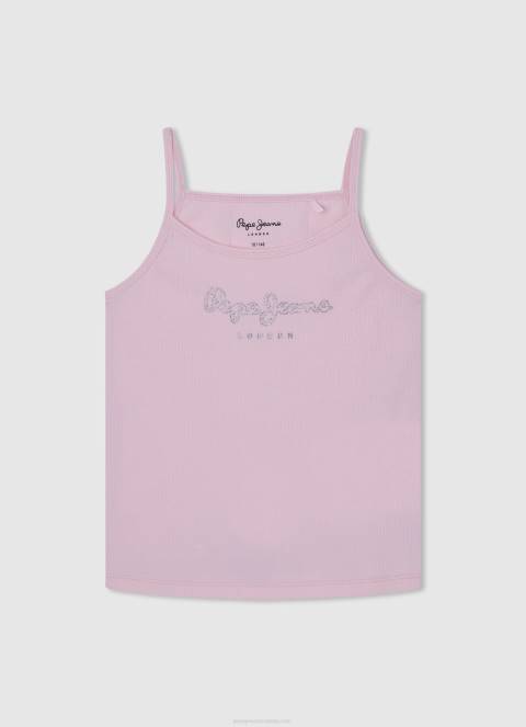 djevojka nježno ružičasta majica s otisnutim logotipom Pepe Jeans JZ8H1430 - Slika 1