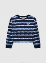 djevojka nježno ružičasta pamučni džemper s izblijedjelim prugama Pepe Jeans JZ8H1409 - Slika 4
