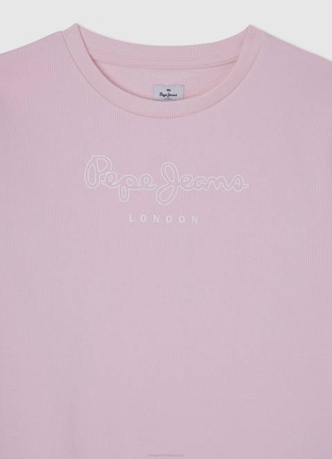 djevojka nježno ružičasta pamučni džemper s otisnutim logotipom Pepe Jeans JZ8H1416 - Slika 3