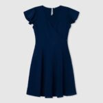 djevojka ocean krep haljina s prekriženim dekolteom Pepe Jeans JZ8H1373