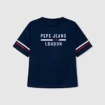 djevojka ocean kutijasta majica s printom logotipa Pepe Jeans JZ8H1448
