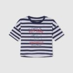 djevojka ocean majica s prugastim printom Pepe Jeans JZ8H1467