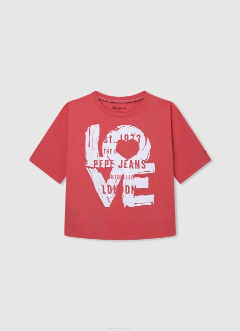 djevojka sivi lapor majica s printom ljubavi Pepe Jeans JZ8H1445 - Slika 3