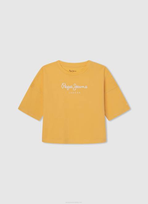 djevojka sjaj kutijasta majica s printom logotipa Pepe Jeans JZ8H1479 - Slika 1