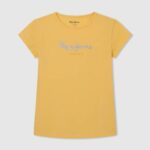 djevojka sjaj majica sa svjetlucavim logom Pepe Jeans JZ8H1468