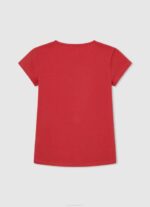 djevojka studio crvena majica sa svjetlucavim logom Pepe Jeans JZ8H1469 - Slika 2