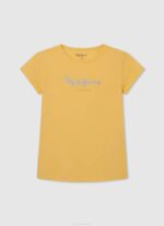 djevojka studio crvena majica sa svjetlucavim logom Pepe Jeans JZ8H1469 - Slika 3