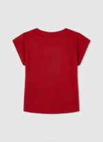 djevojka studio crvena pamučna majica s logotipom strass Pepe Jeans JZ8H1450 - Slika 2