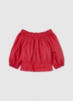 djevojka studio crvena pamučna majica s logotipom strass Pepe Jeans JZ8H1450 - Slika 5