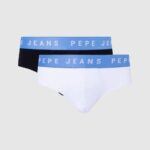 muškarci bijela 2 paketa rastezljivih pamučnih gaćica Pepe Jeans JZ8H1149