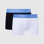 muškarci bijela 2 pakiranja rastezljivih pamučnih bokserica Pepe Jeans JZ8H1146