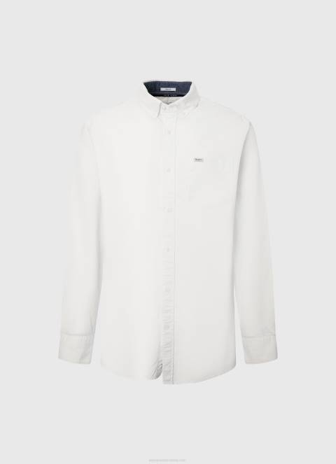 muškarci bijela fabio oxford košulja regularnog kroja Pepe Jeans JZ8H1031 - Slika 5
