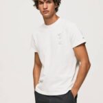 muškarci bijela isprana i ofarbana pamučna majica Pepe Jeans JZ8H942