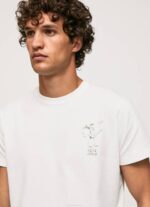 muškarci bijela isprana i ofarbana pamučna majica Pepe Jeans JZ8H942 - Slika 3