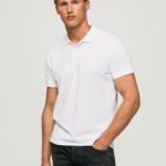muškarci bijela majica s logom Pepe Jeans JZ8H1085
