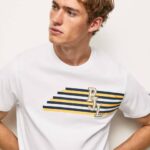 muškarci bijela majica s logotipom slova Pepe Jeans JZ8H977