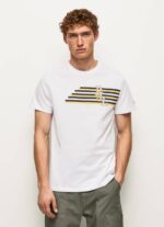 muškarci bijela majica s logotipom slova Pepe Jeans JZ8H977 - Slika 3