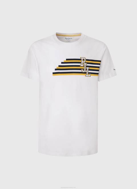 muškarci bijela majica s logotipom slova Pepe Jeans JZ8H977 - Slika 5