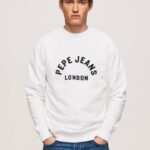 muškarci bijela majica s printom logotipa Pepe Jeans JZ8H901