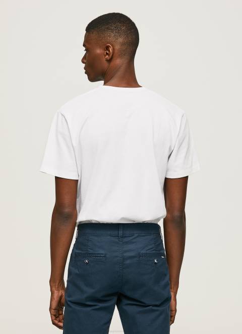 muškarci bijela majica s printom logotipa Pepe Jeans JZ8H953 - Slika 4