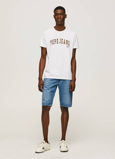 muškarci bijela majica s printom logotipa Pepe Jeans JZ8H970 - Slika 2