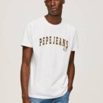 muškarci bijela majica s printom logotipa Pepe Jeans JZ8H970