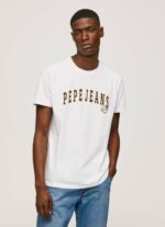 muškarci bijela majica s printom logotipa Pepe Jeans JZ8H970