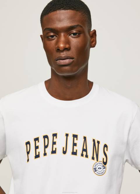 muškarci bijela majica s printom logotipa Pepe Jeans JZ8H970 - Slika 3