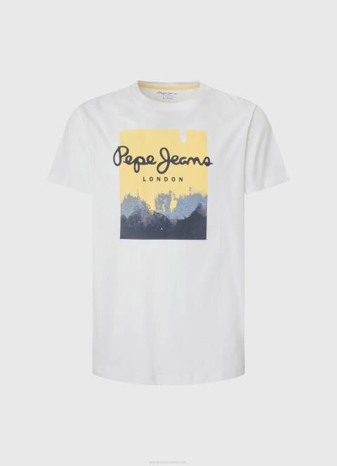 muškarci bijela majica s printom logotipa Pepe Jeans JZ8H974 - Slika 5