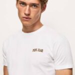 muškarci bijela majica s printom logotipa Pepe Jeans JZ8H978