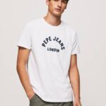 muškarci bijela majica s printom logotipa Pepe Jeans JZ8H982