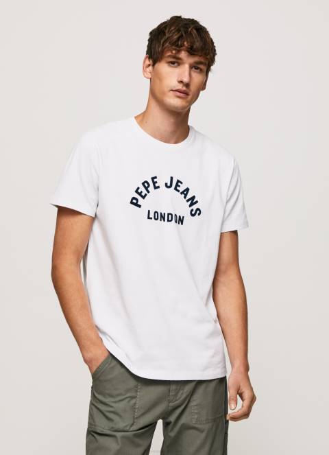 muškarci bijela majica s printom logotipa Pepe Jeans JZ8H982 - Slika 1