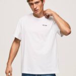muškarci bijela majica s printom logotipa Pepe Jeans JZ8H997
