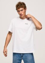 muškarci bijela majica s printom logotipa Pepe Jeans JZ8H997