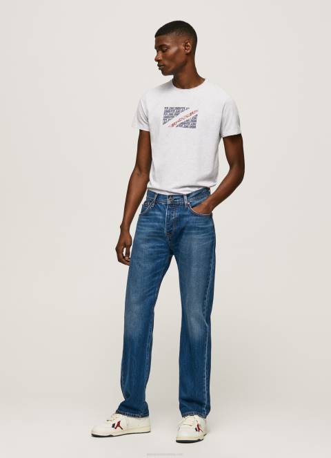 muškarci bijela majica s printom mramornog logotipa Pepe Jeans JZ8H987 - Slika 2