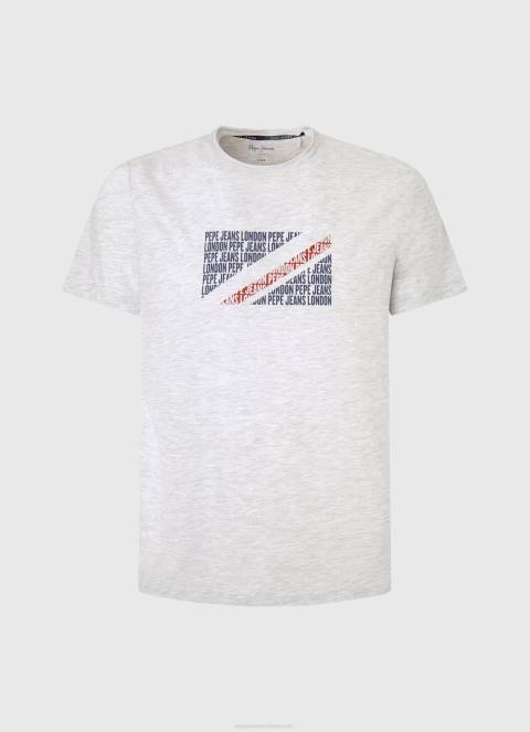 muškarci bijela majica s printom mramornog logotipa Pepe Jeans JZ8H987 - Slika 5