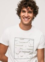 muškarci bijela pamučna grafička majica Pepe Jeans JZ8H940 - Slika 3
