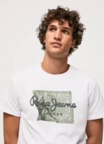 muškarci bijela pamučna majica s logom Pepe Jeans JZ8H938 - Slika 3