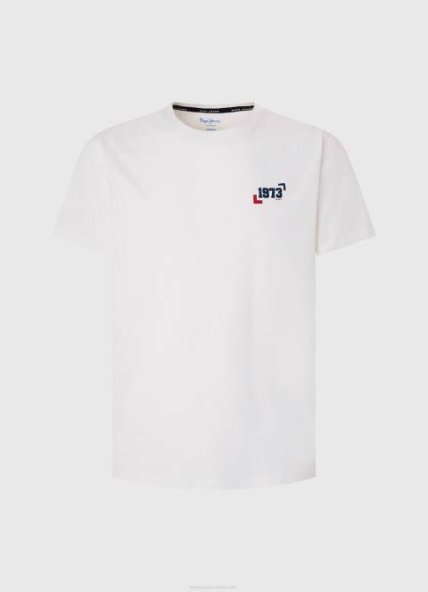 muškarci bijela Pamučna majica s logotipom iz 1973 Pepe Jeans JZ8H950 - Slika 5