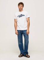 muškarci bijela pamučna majica s logotipom kistova Pepe Jeans JZ8H952 - Slika 2
