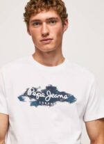 muškarci bijela pamučna majica s logotipom kistova Pepe Jeans JZ8H952 - Slika 3