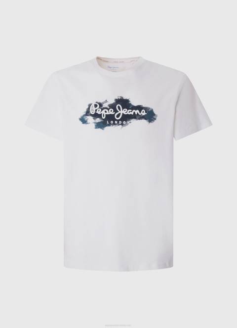 muškarci bijela pamučna majica s logotipom kistova Pepe Jeans JZ8H952 - Slika 5