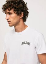muškarci bijela pamučna majica s logotipom visoke gustoće Pepe Jeans JZ8H919 - Slika 3
