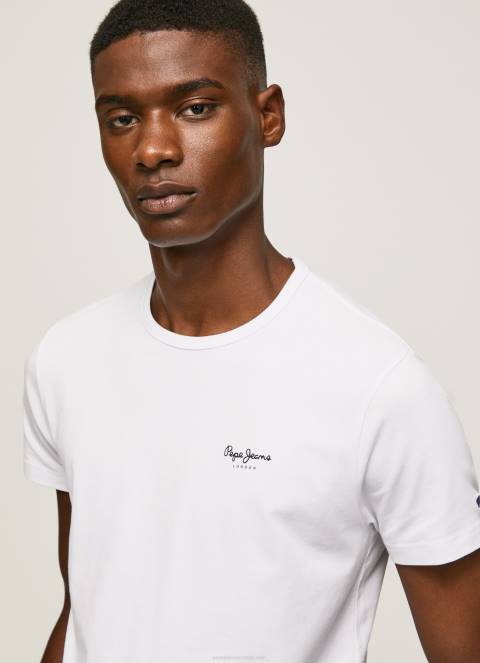 muškarci bijela pamučna majica s otisnutim logotipom Pepe Jeans JZ8H1011 - Slika 3