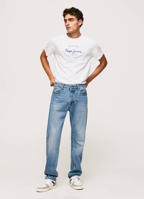 muškarci bijela pamučna majica s otisnutim logotipom Pepe Jeans JZ8H921 - Slika 2