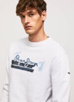 muškarci bijela pamučni džemper sa zaobljenim ovratnikom Pepe Jeans JZ8H877 - Slika 3