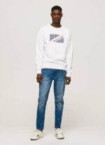 muškarci bijela skakač s logotipom zastave Pepe Jeans JZ8H899 - Slika 2