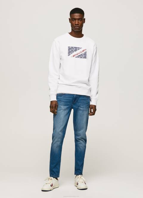 muškarci bijela skakač s logotipom zastave Pepe Jeans JZ8H899 - Slika 2