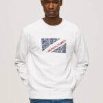 muškarci bijela skakač s logotipom zastave Pepe Jeans JZ8H899
